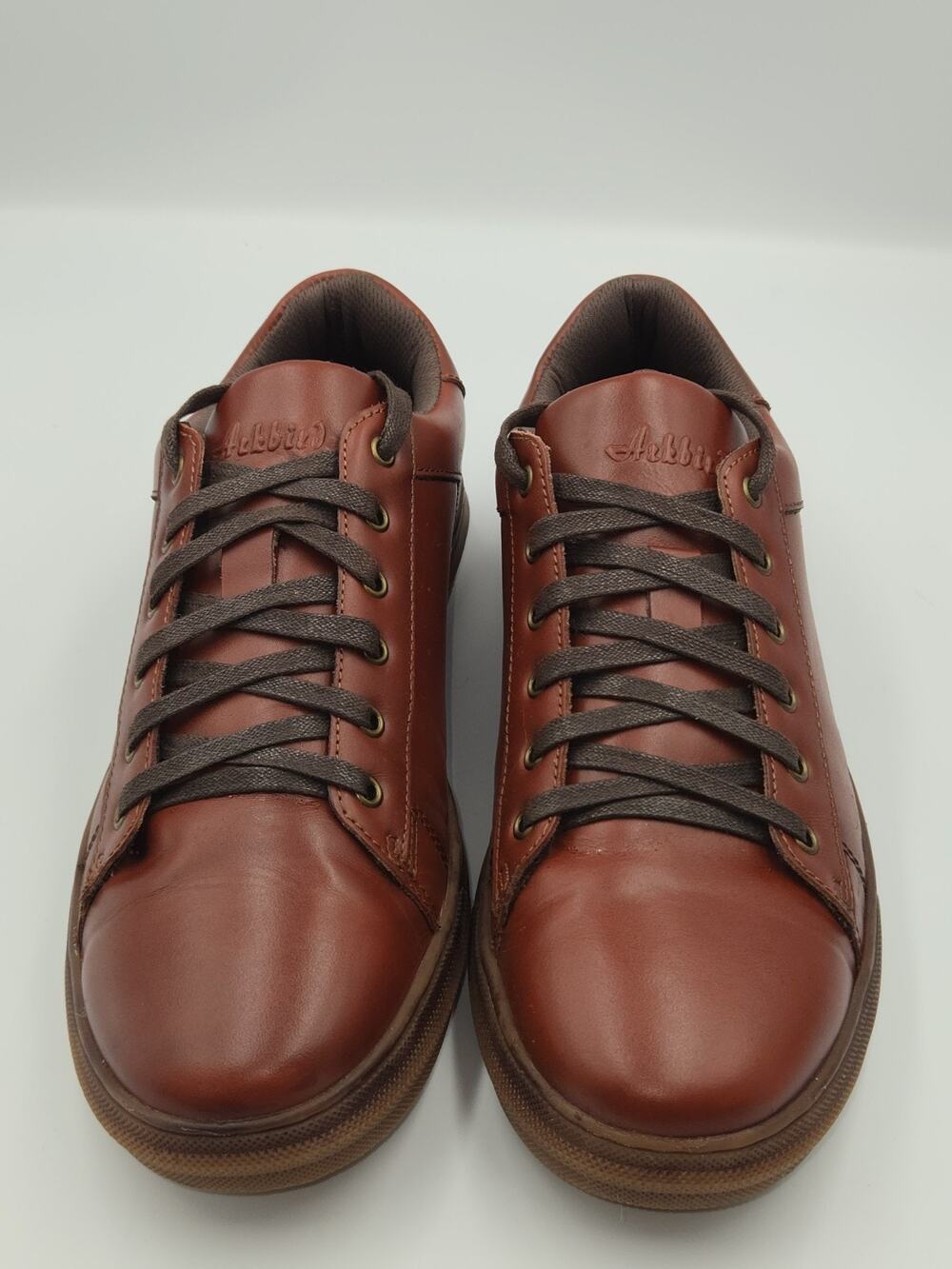 Ashford Men’s Leather Low Top Sneakers Brown Casual Shoes Size 10 Open Box